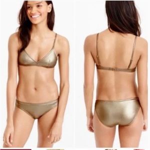 J. Crew Metallic Gold French Bikini Set